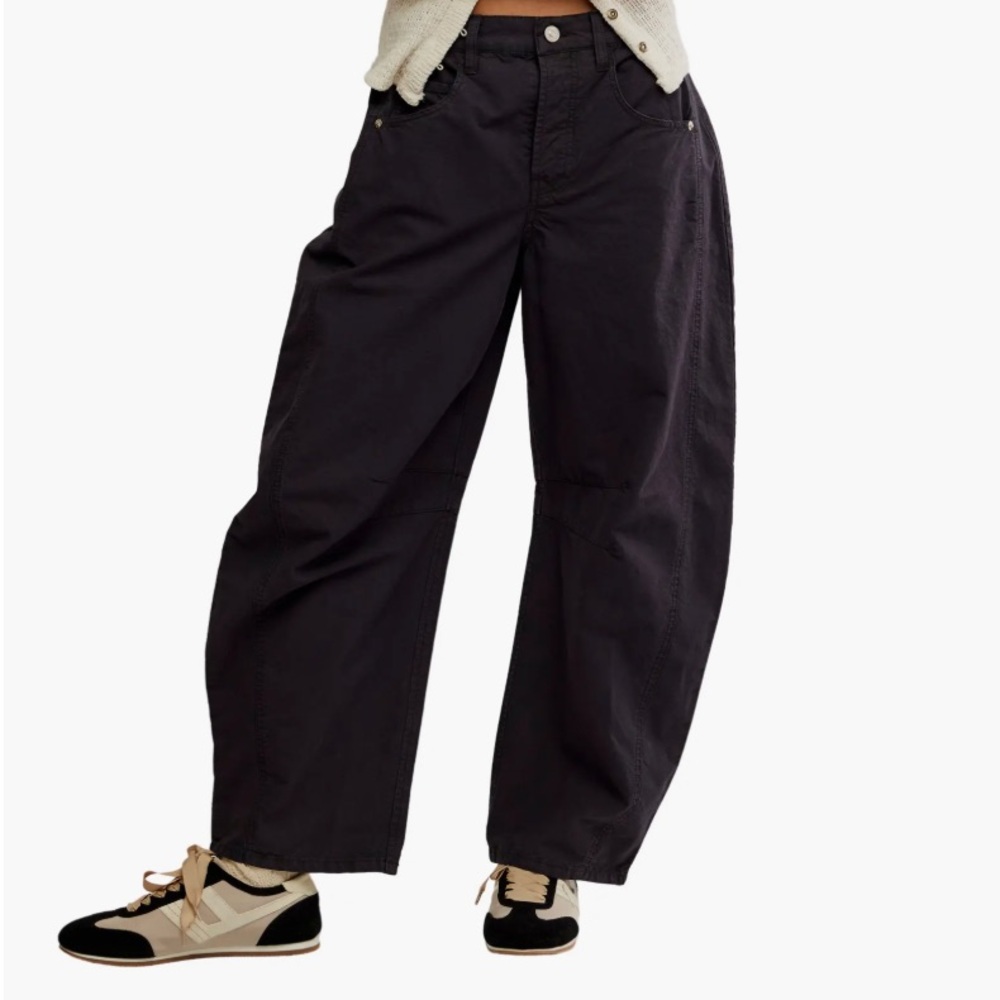 Free People We The Free Barrel Pants In Washed Black